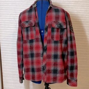 Affliction Premium Black Flannel. Affliction patches. Elbow patches. Men’s XL